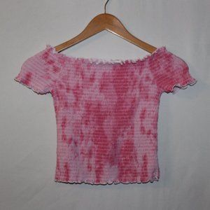 🍋SHIRTS 2/$20🍋 Tie-Dye Crop Top Pink M